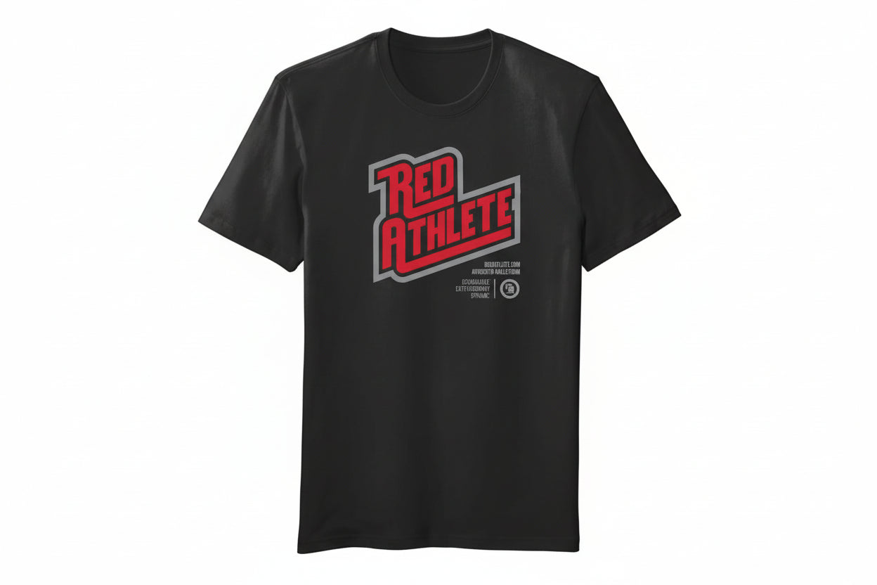 Red Athlete Black Flex T Shirt - Red/Gray