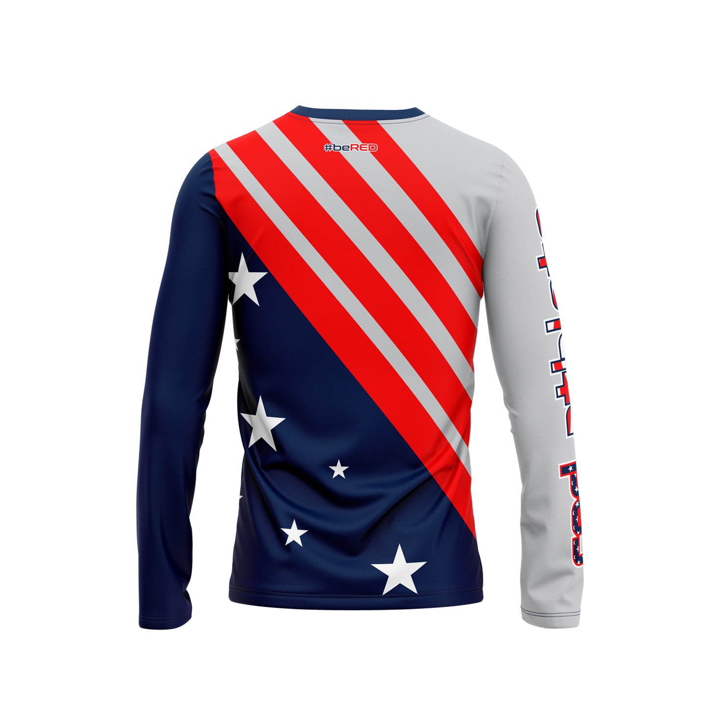 Red Athlete Stars & Bars Long Sleeve