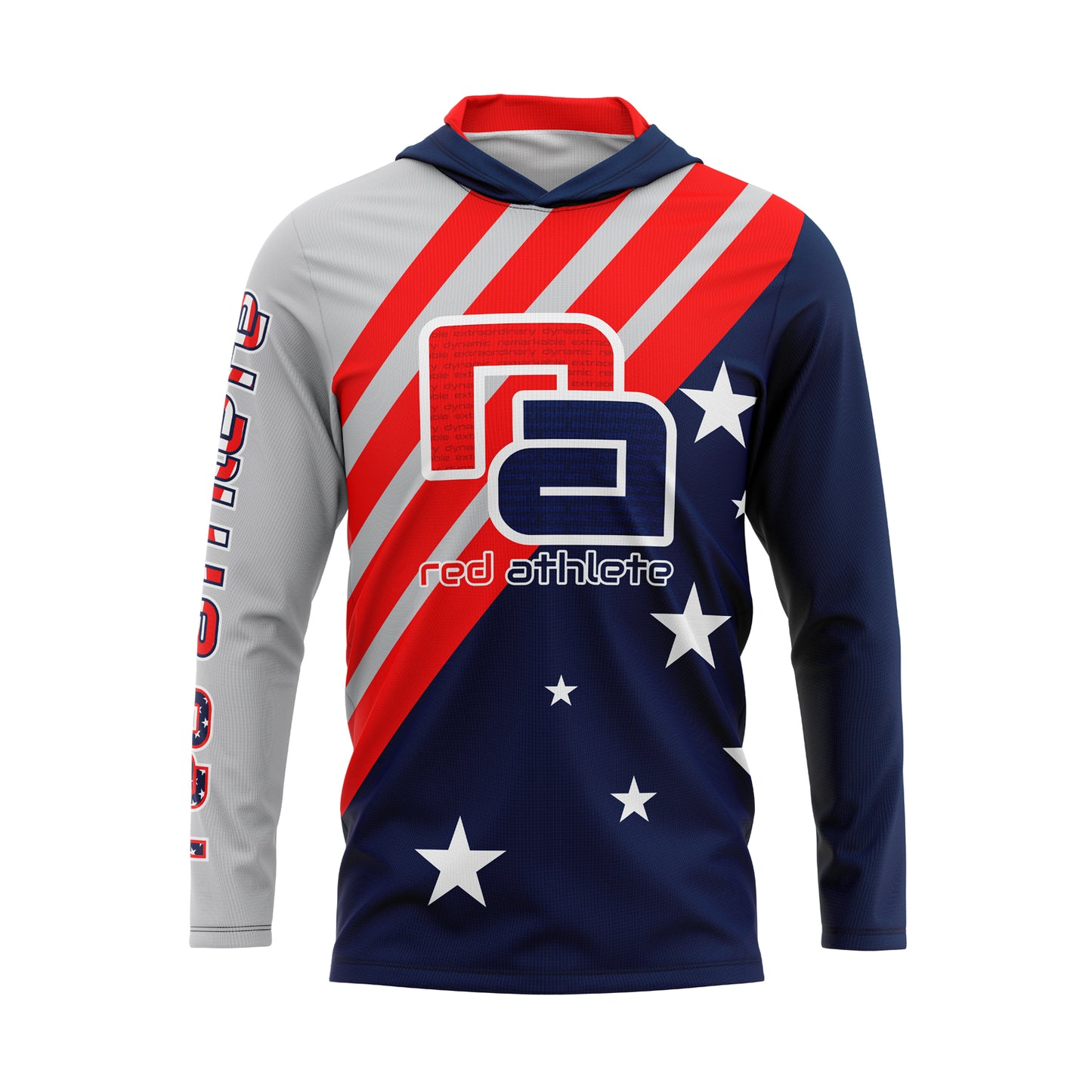 Red Athlete Stars & Bars Lightweight Hoodie