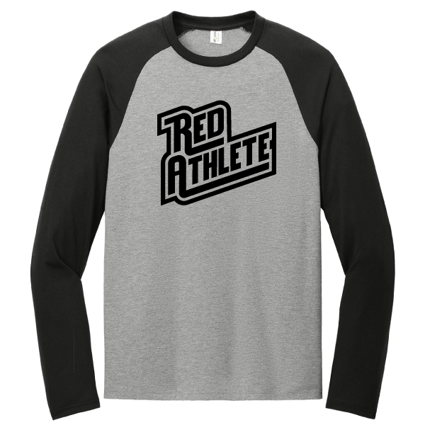 Red Athlete Tri-Blend Long Sleeve Colorblock Raglan