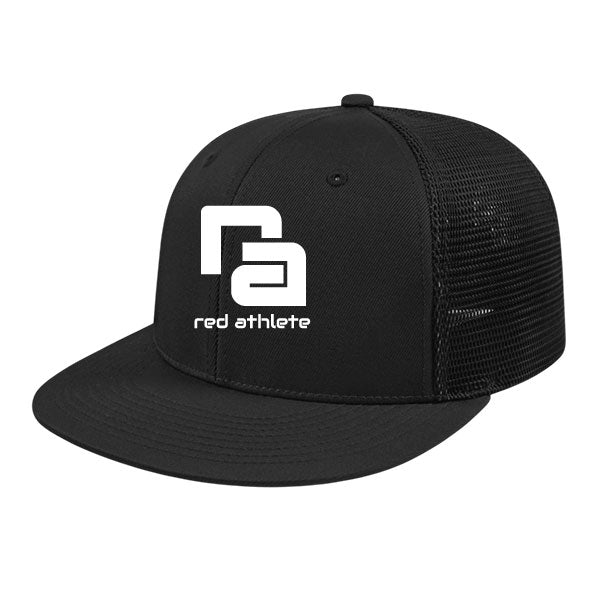 Red Athlete Black/White Performance Flexfit Trucker