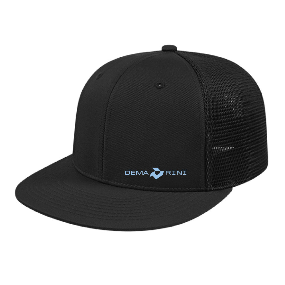 Demarini Skater Style Flexfit Trucker- Black/Columbia Blue