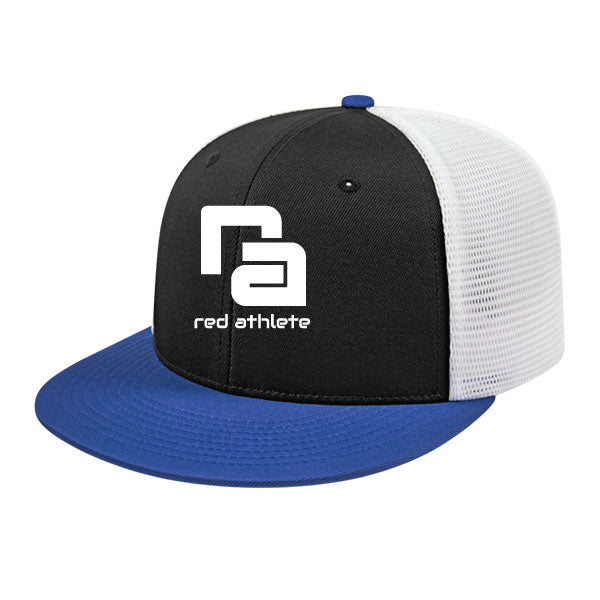 Red Athlete Black/Royal/White Performance Flexfit Trucker