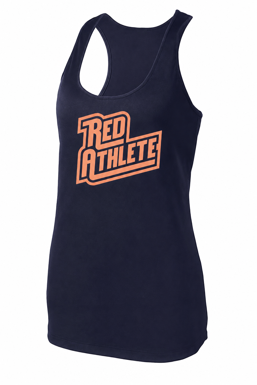 Red Athlete Navy Blue Racerback Tank