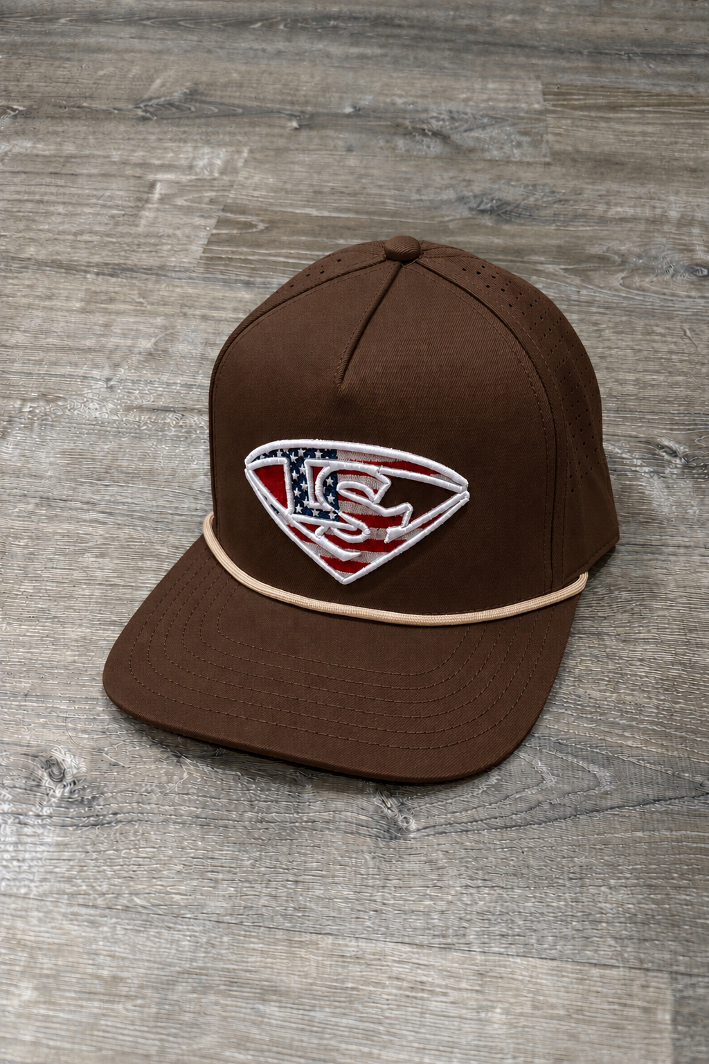 Louisville Slugger Brown Snapback Rope Hat - USA Logo