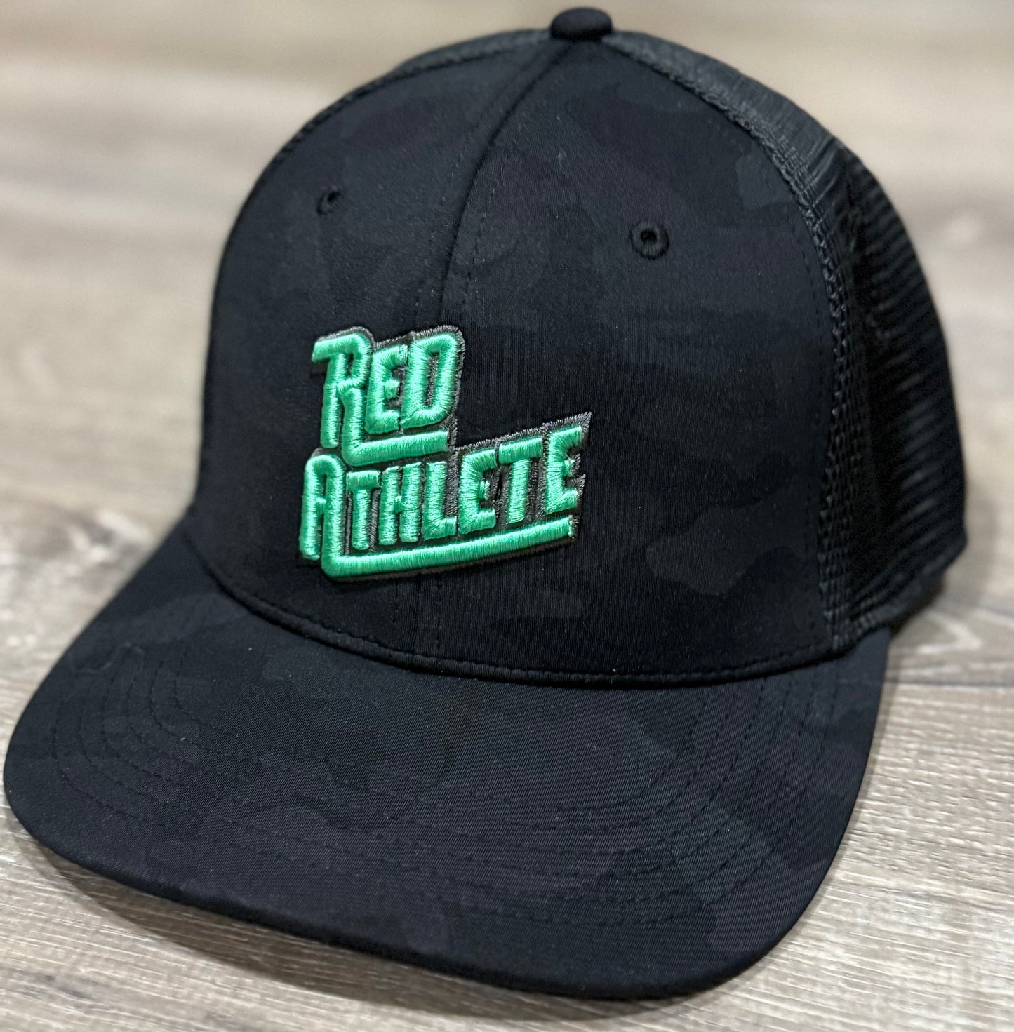 Red Athlete Black Camo Snapback