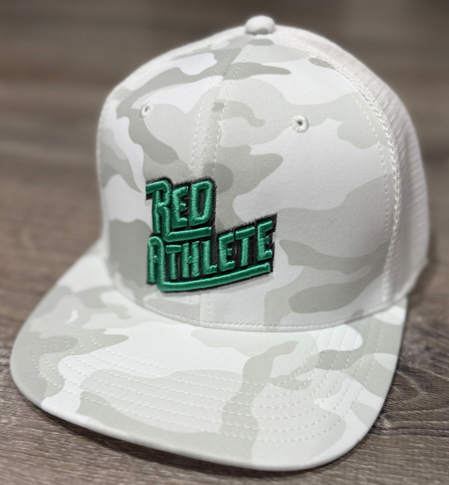 Red Athlete Snow Camo Snapback