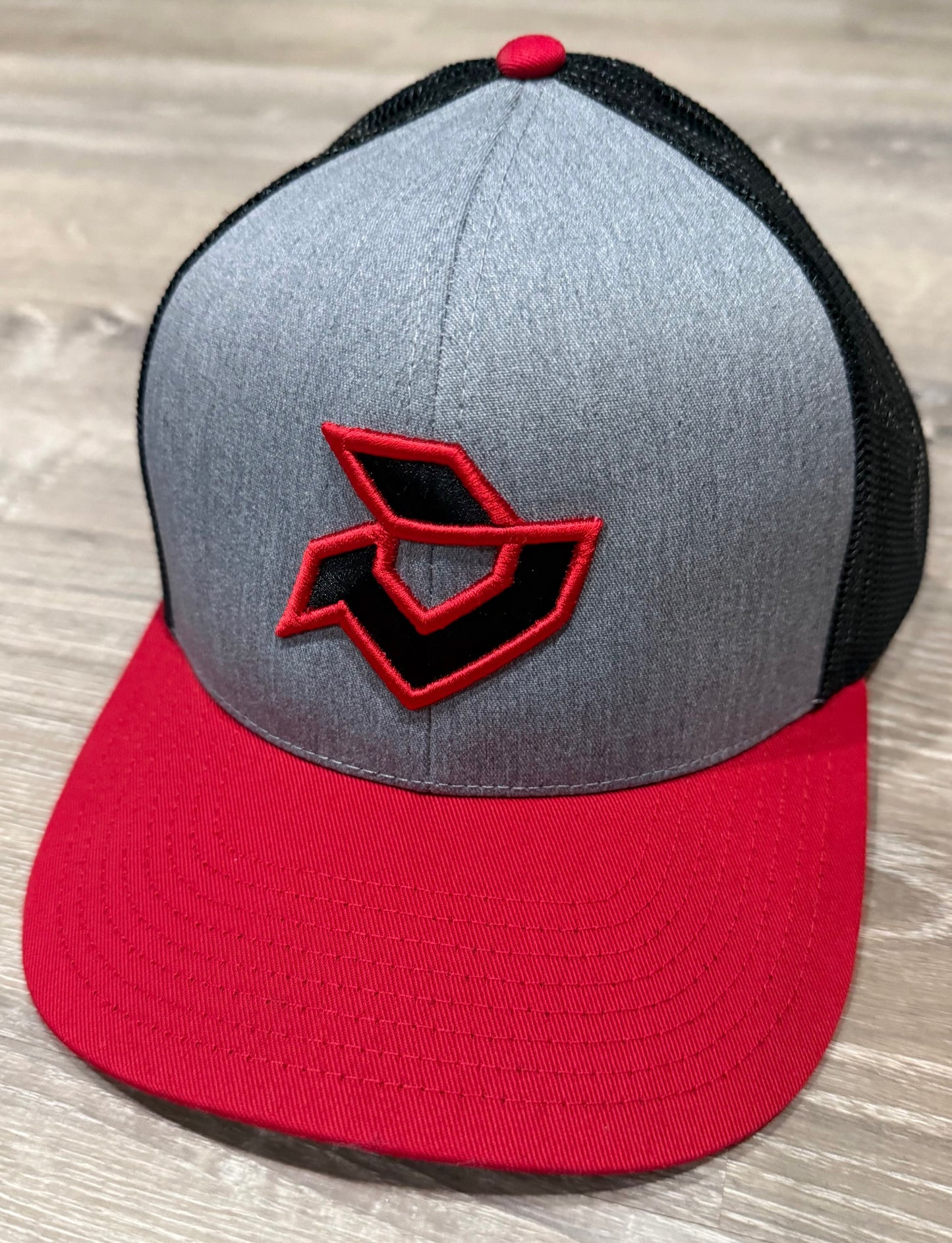 DeMarini Snapback Trucker- Heather Grey/Black/Red
