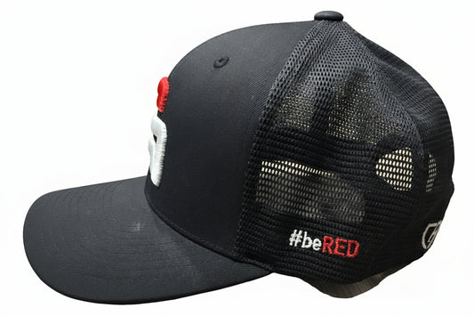 Red Athlete Black Flexfit 110 Snapback Trucker - Red RA