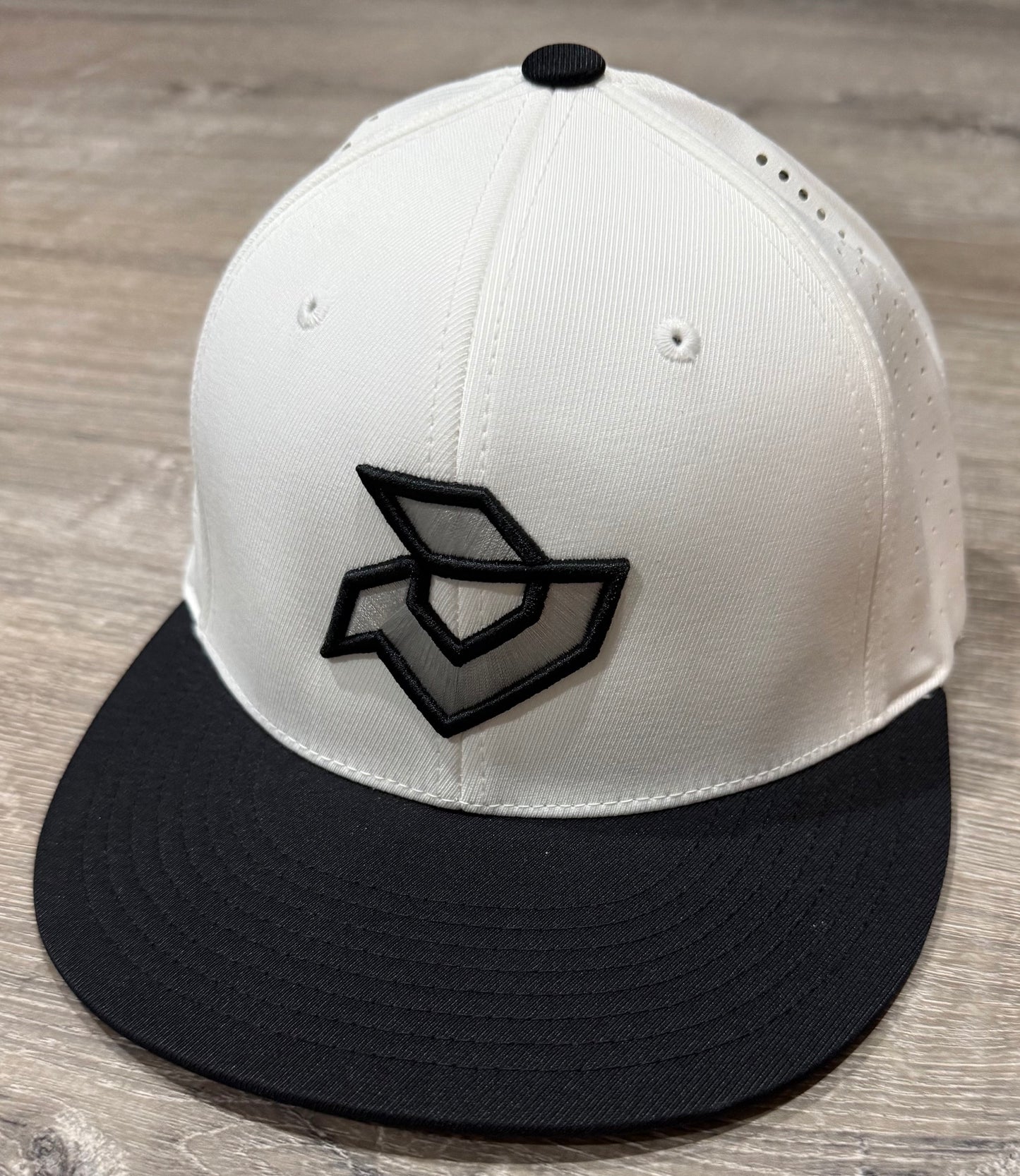DeMarini White/Black Performance Flexfit-Silver/BlackLogo