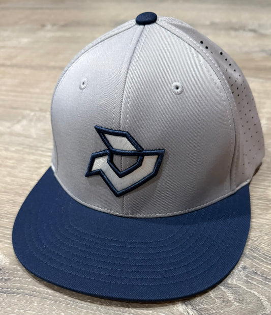 Demarini Silver/Navy Blue Performance Flexfit - Silver/Navy