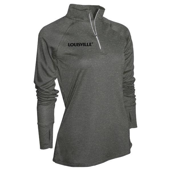 Louisville Slugger Womens Quarter Zip - Heather Gray