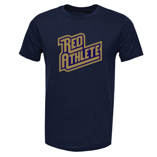 Red Athlete Navy Blue Soft T-Shirt