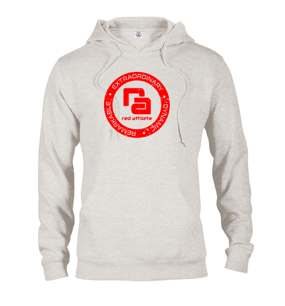 Red Athlete Hoodie - Ash Gray