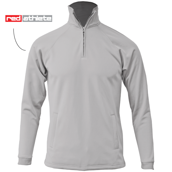 Red Athlete 1/4 Zip Sweatshirt - Silver