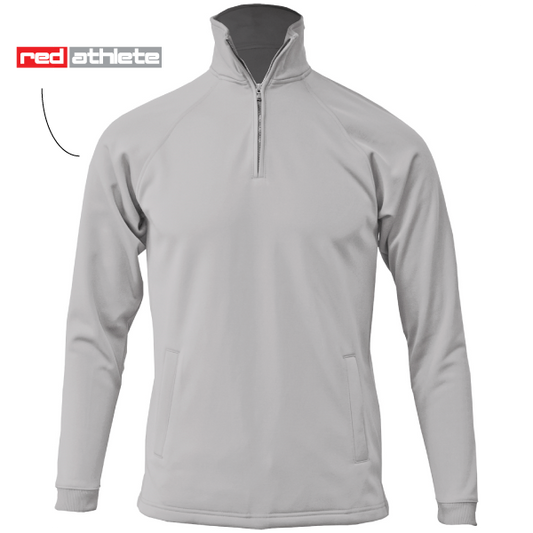 Red Athlete 1/4 Zip Sweatshirt - Silver