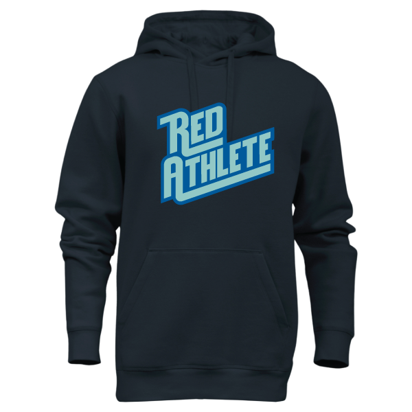 Red Athlete Fleece Hoodie - Navy Blue