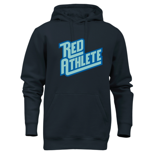 Red Athlete Fleece Hoodie - Navy Blue