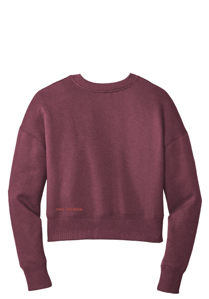 Red Athlete Womens Cropped Crew - Heathered Loganberry