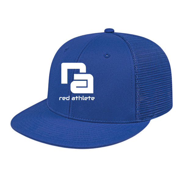 Red Athlete Royal Blue Performance Flexfit Trucker