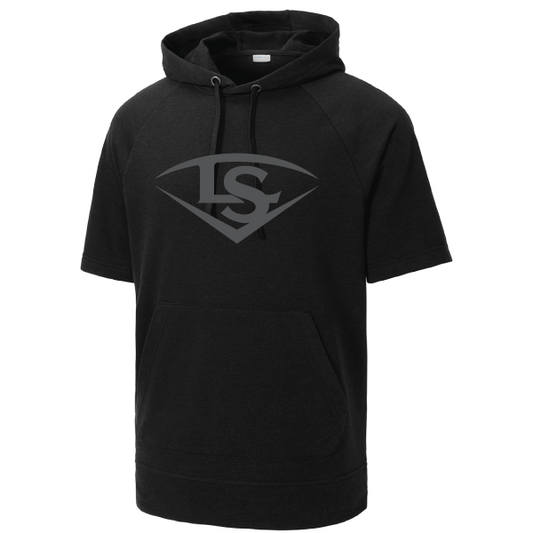 Louisville Slugger Short Sleeve Tri-Blend Fleece Hoodie - Black