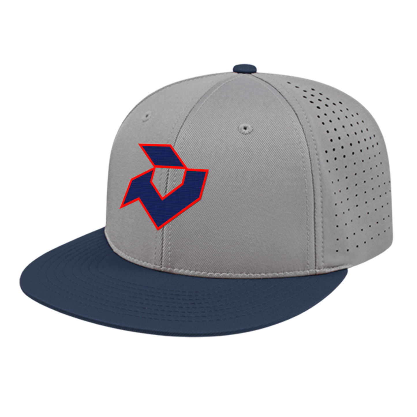 Demarini Silver/Navy Blue Performance Flexfit - Navy/Red Logo