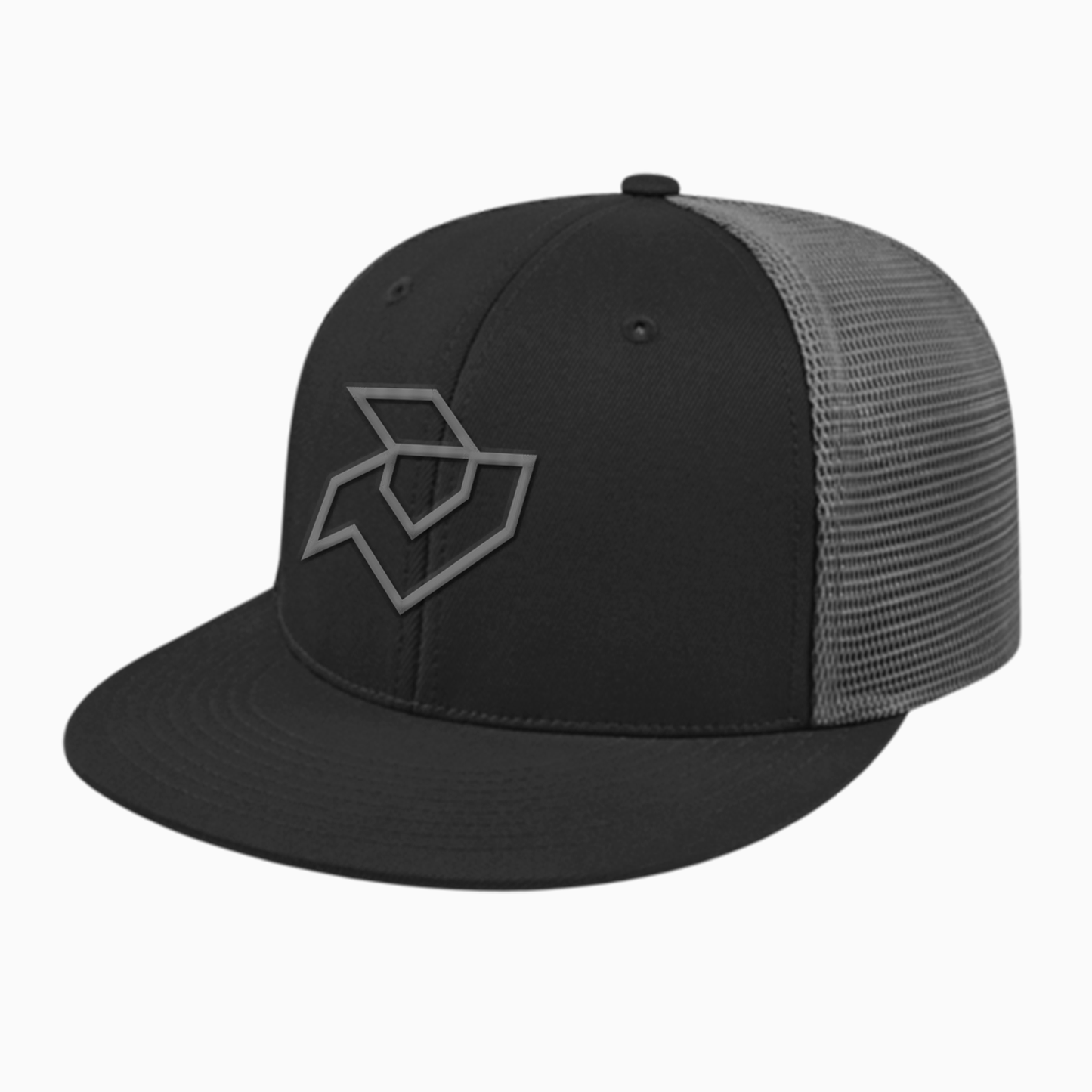 DeMarini Black/Graphite Performance Flexfit Trucker - Graphite Outline Logo