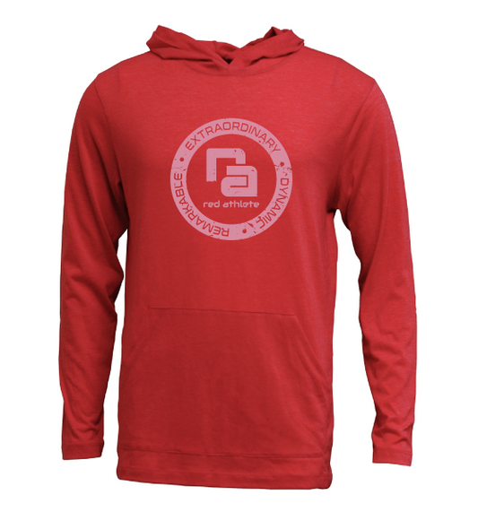 Red Athlete T Shirt Hoodie - Red