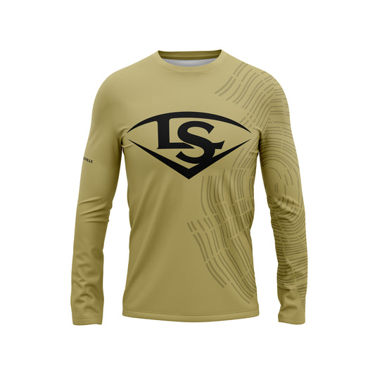 Louisville Slugger Sublimated Black Long Sleeve - Gold