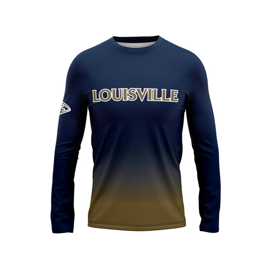 Louisville Slugger Sublimated Long Sleeve - White/Navy/Gold