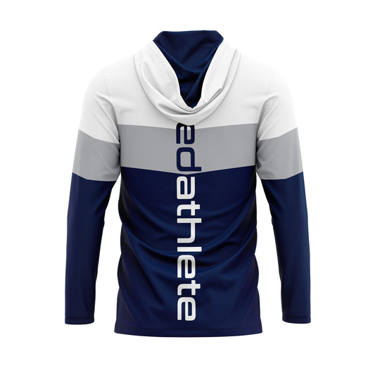 Red Athlete Lightweight Hoodie - Navy/Silver/White