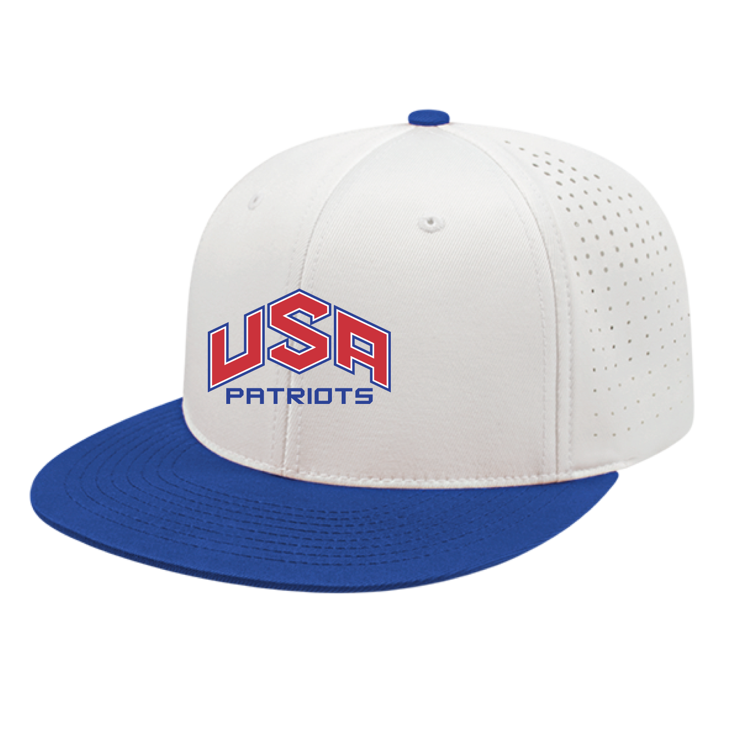 USA Patriots FlexFit Hat - White/Royal Blue