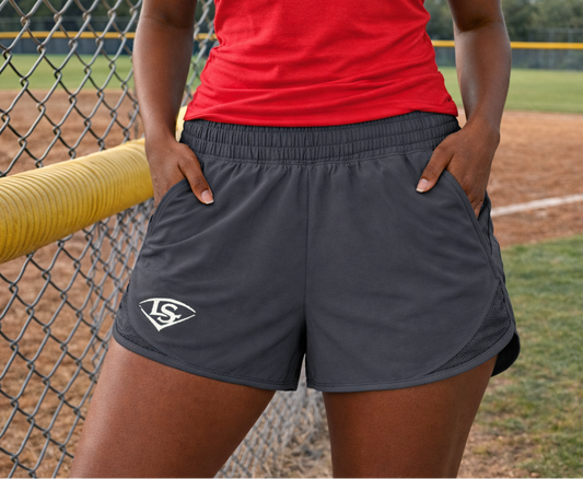 Louisville Slugger Womens Shorts w/ Pockets - Grey