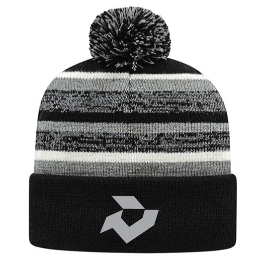 DeMarini Fleece Lined Knit Cap w/Cuff - Black/Heather/White