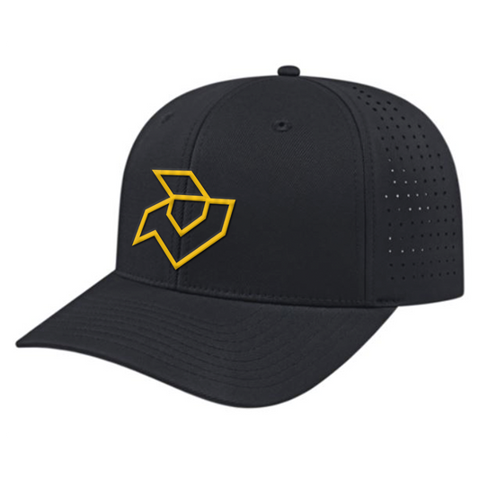 DeMarini Black Snapback Trucker Cap - Gold Logo
