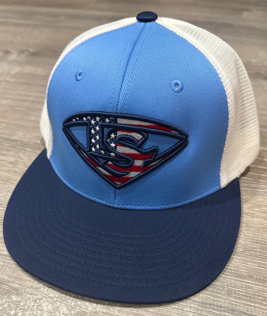 Louisville Slugger USA Columbia/Navy/White Performance Flexfit Trucker