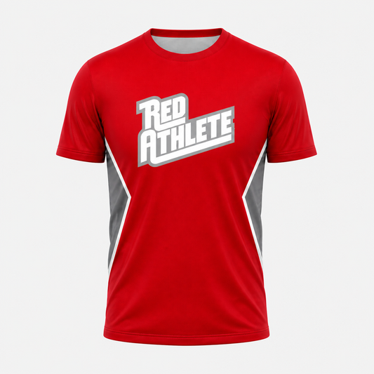 Red Athlete Short Sleeve Sublimated Jersey - Red