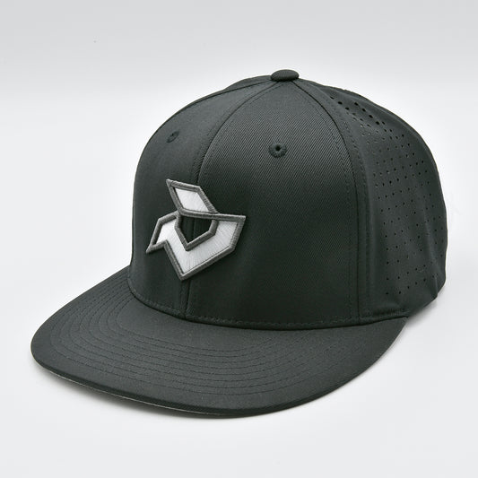 DeMarini Black Performance Flexfit - White/Graphite Logo