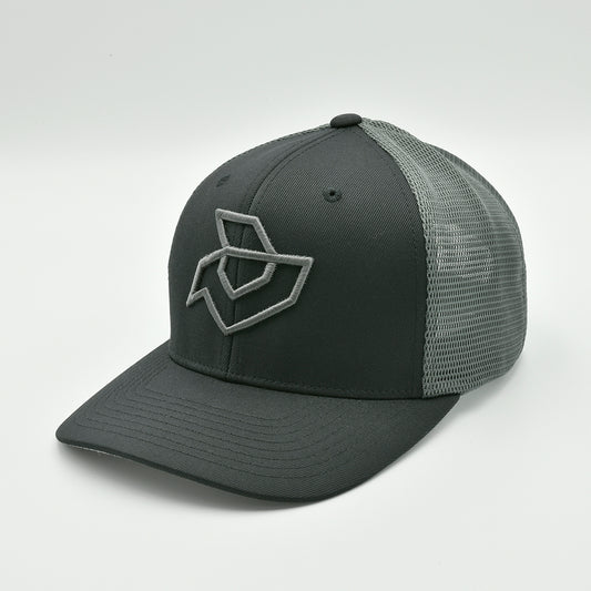 DeMarini Black/Graphite Snapback Trucker Cap - Outline Logo