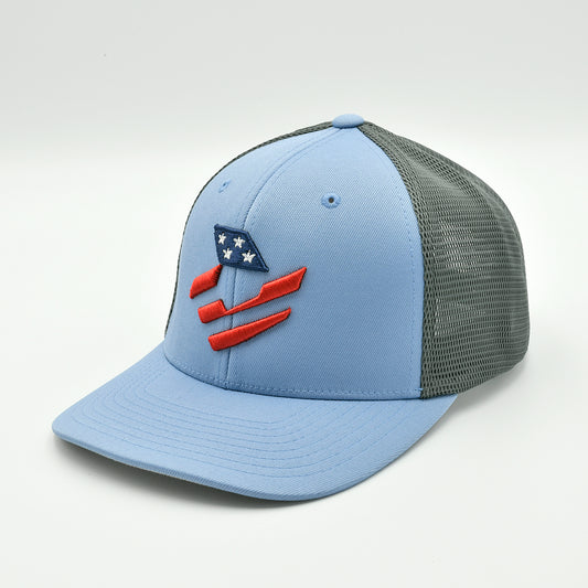 DeMarini Stars & Stripes Snapback Trucker Cap - Light Blue