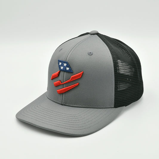DeMarini Stars & Stripes Graphite/Black Snapback Trucker Cap
