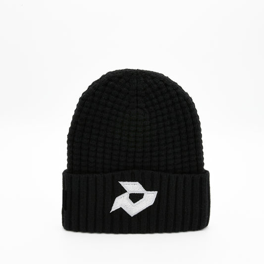 DeMarini Waffle-Knit Cap w/Cuff - Black/Silver/White