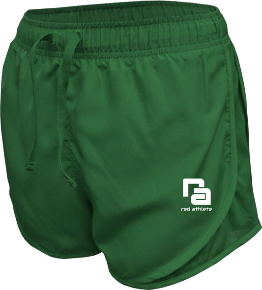 Red Athlete Womens Workout Shorts - Green