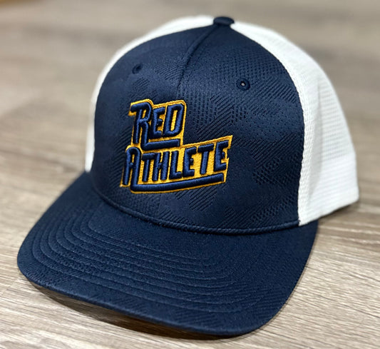 Red Athlete Flexfit 110 Snapback Trucker-Navy/White