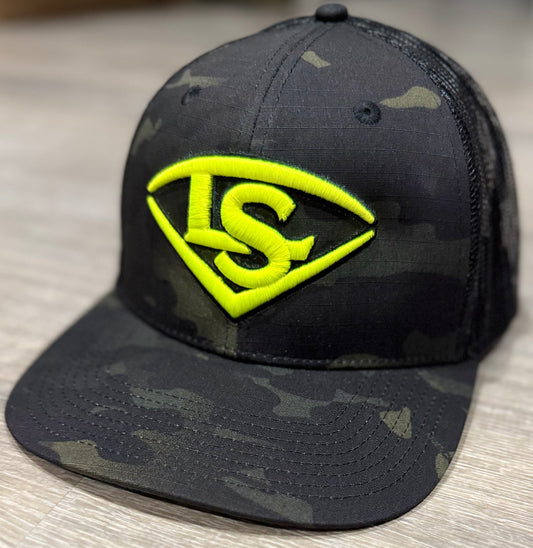Louisville Slugger Multicam Snapback - Neon Yellow
