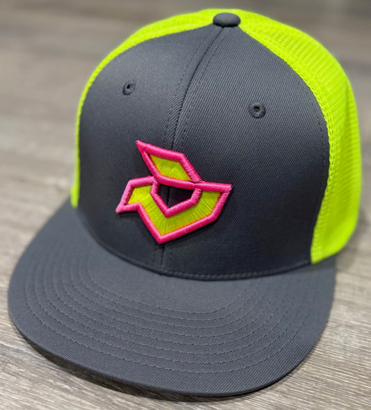 Demarini Flexfit Trucker - Graphite / Neon Yellow