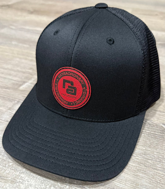 Red Athlete Flexfit Trucker - Embossed Circular Patch