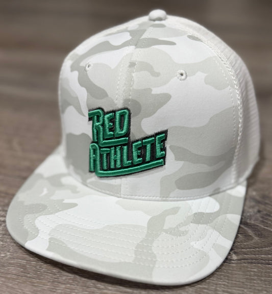 Red Athlete Snow Camo Snapback
