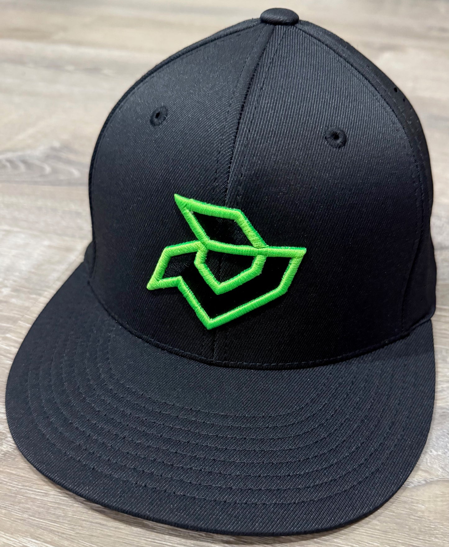 DeMarini Black Performance Flexfit-Neon Green Logo