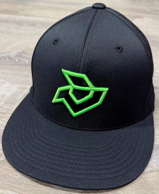 DeMarini Black Performance Flexfit-Neon Green Logo